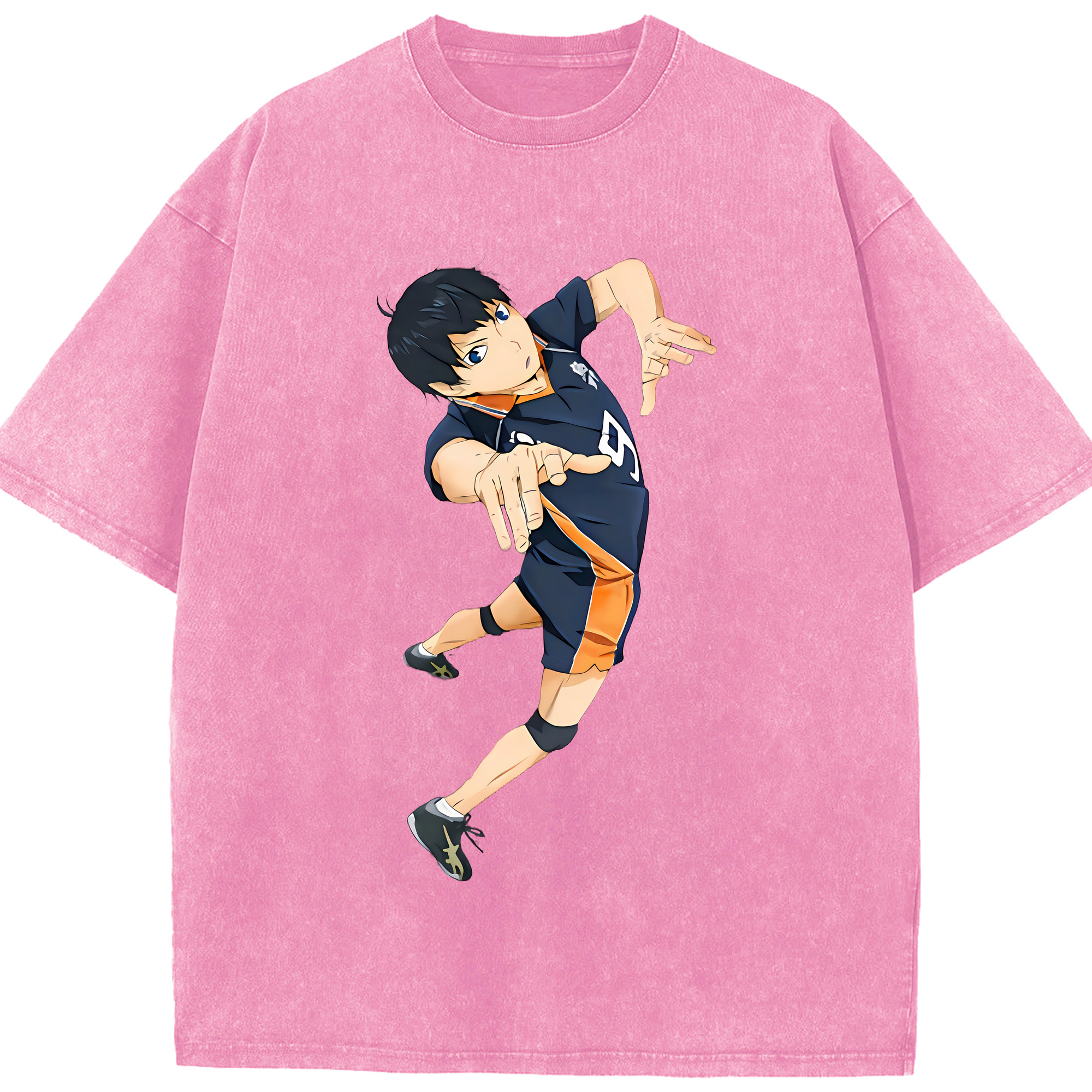 （画像用） ハイキュー!! Haikyu!! 綿100% ヴィンテージ風 半袖Tシャツ（フロントプリント）